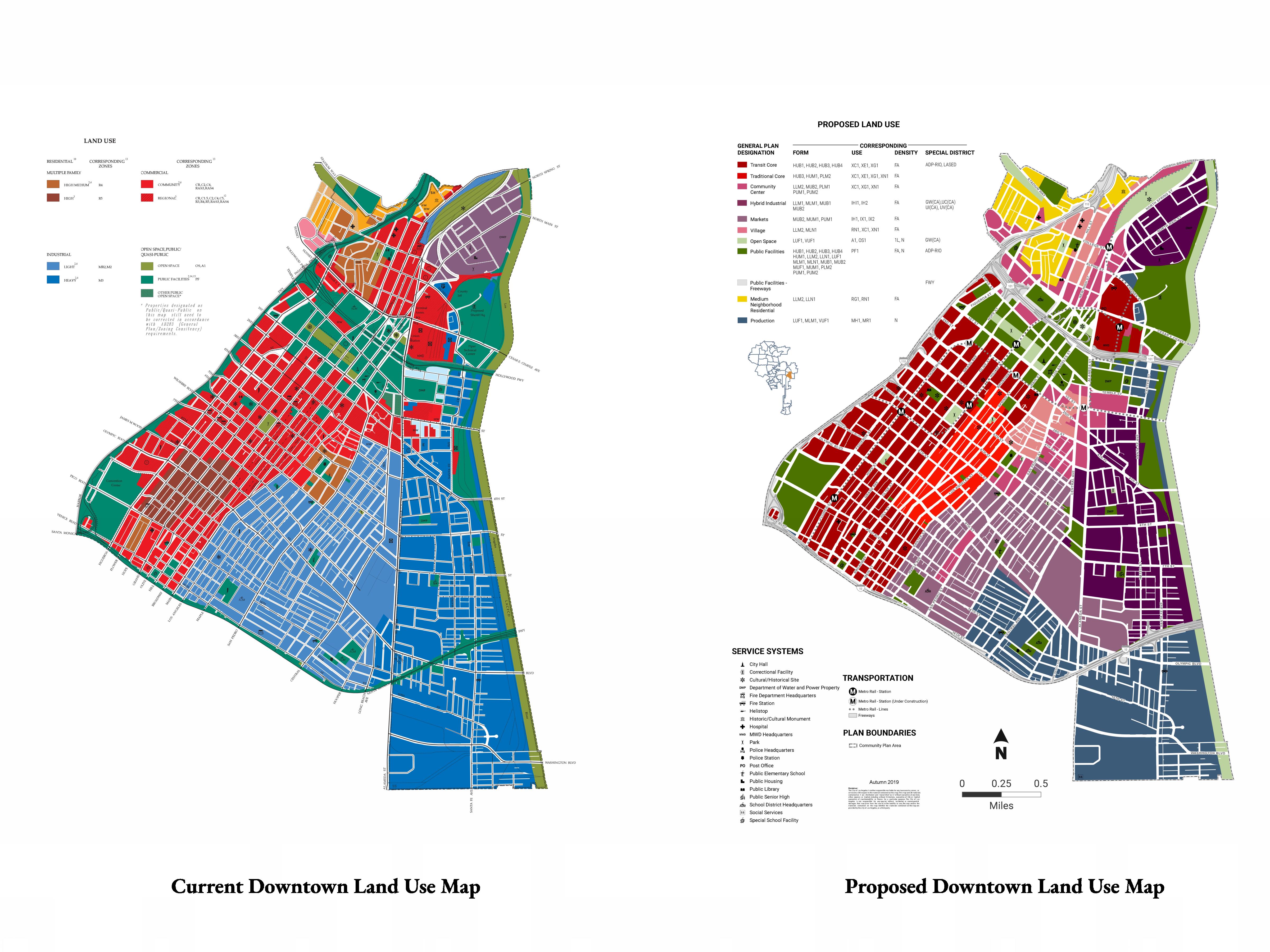 Downtown Draft General Plan Designation Map Comparison 2 